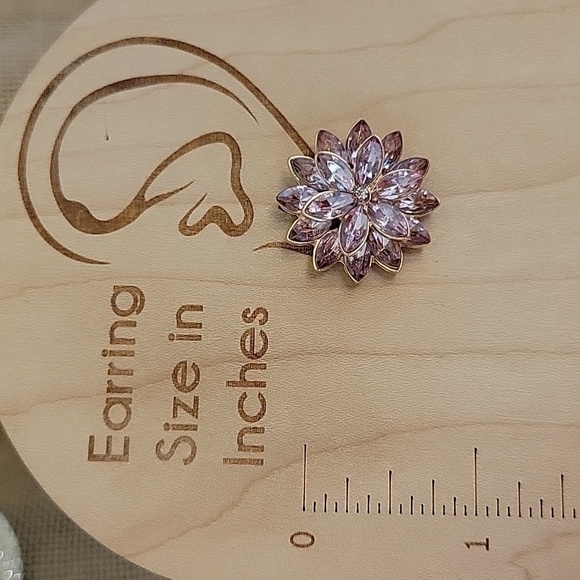 STUNNING DAHLIA SHIMMER EARRINGS, Choice of Color - Picture 6 of 11